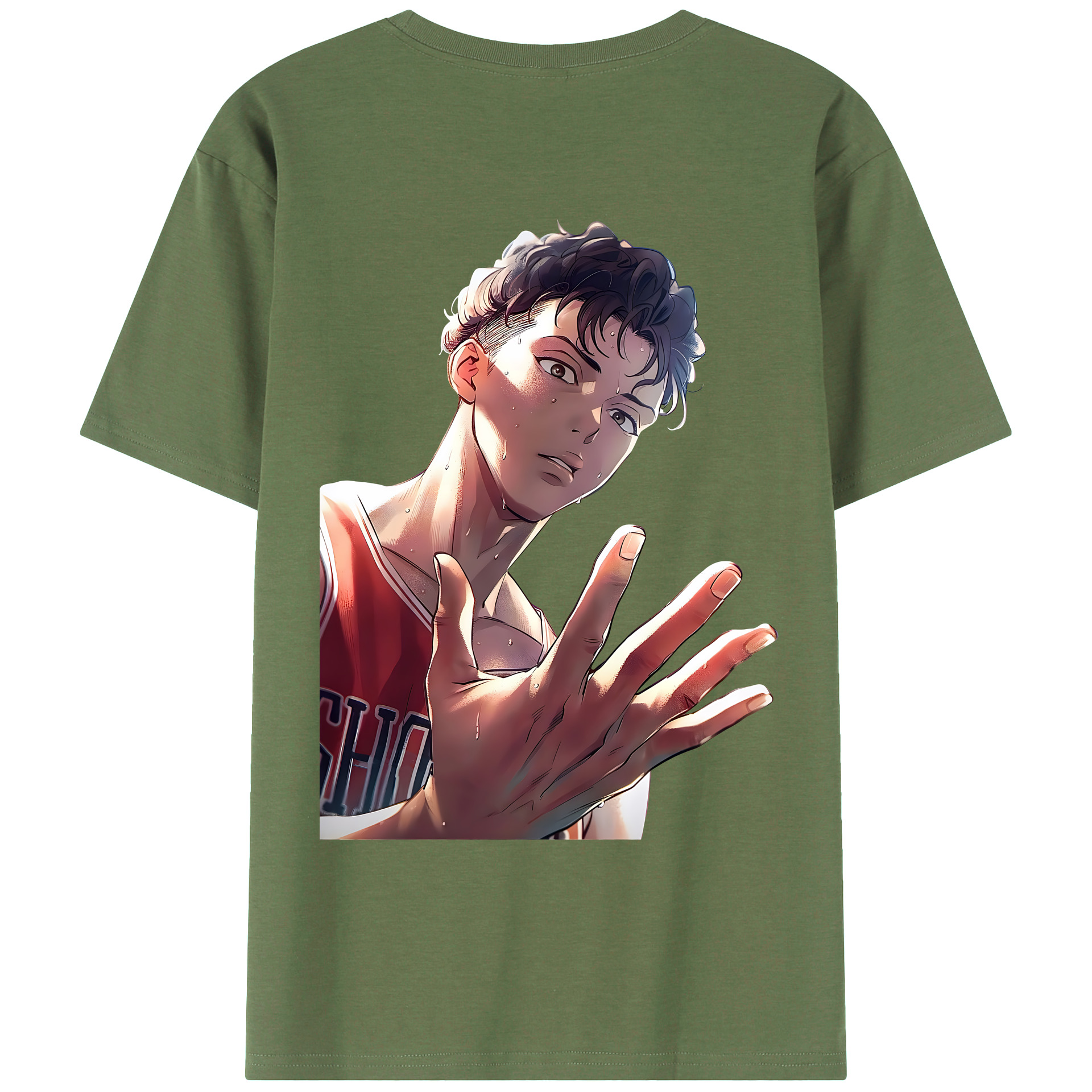 （画像用） SLAM DUNK／スラムダンク 綿100％ メンズ半袖Tシャツ（バックプリント） 通気性